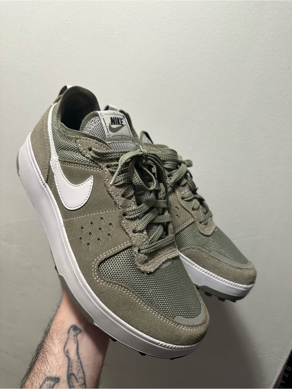 Nike Full Force Low FZ3863-301 Olive Khaki Suede Sneakers Men’s Size 8 EU 41